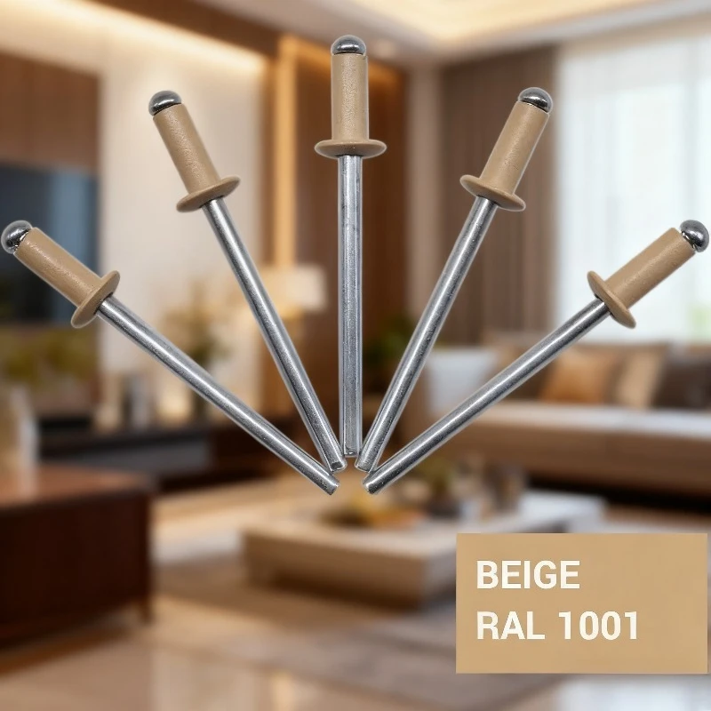 Color Painted Blind Rivets RAL1001 Pop Dome Head Rivet Industrial Fasteners Aluminium Steel Home Decoration Rivets 5/32