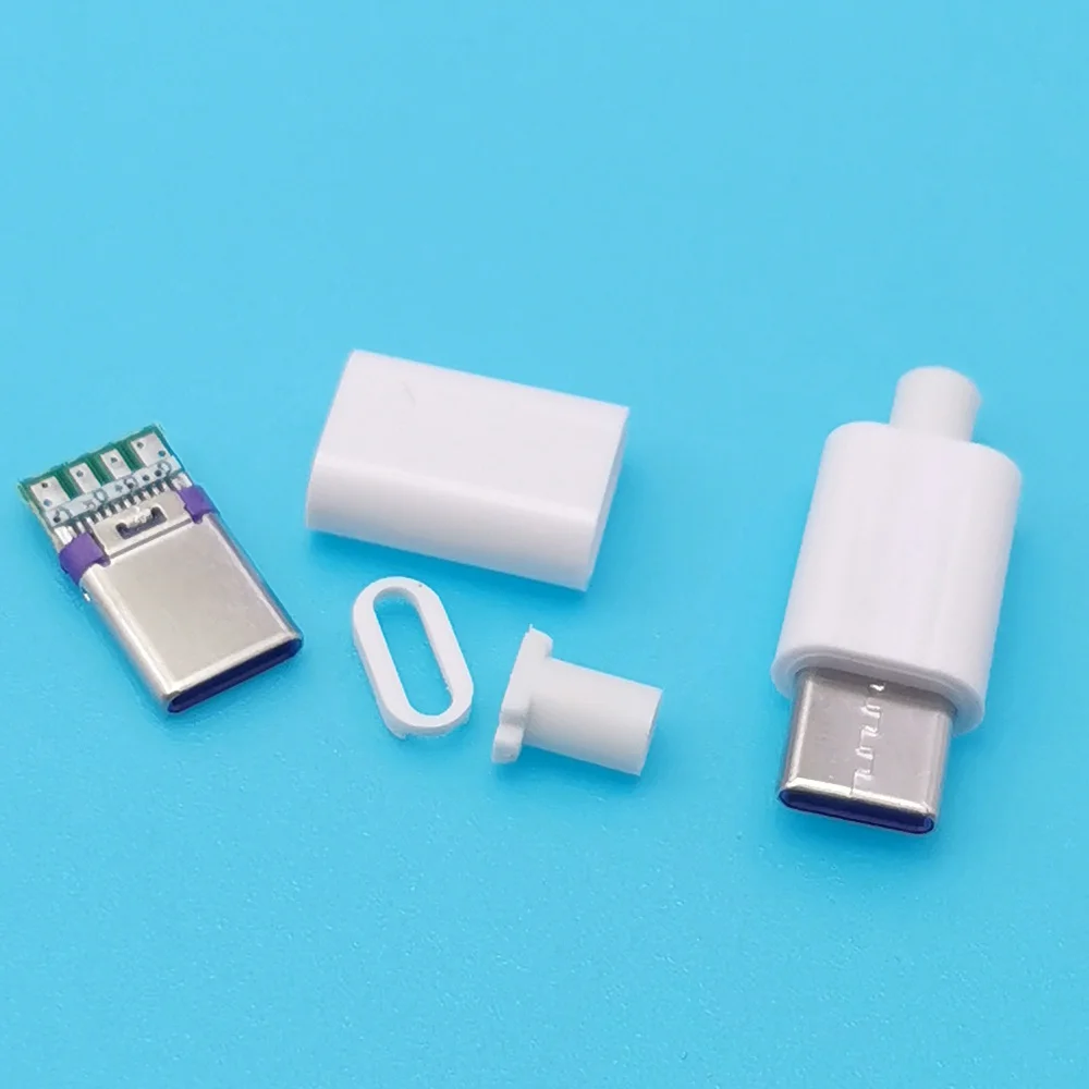 USB C타입 3.1 수 플러그 용접 커넥터 어댑터, C타입 고속 충전 플러그, 데이터 케이블 액세서리 Rep, 하우징 포함, 24 핀, 1 개