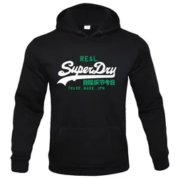 Cotton SweatshirtsHooded Sports Casual Sweatshirt Street Style Superdry Letter Print Elegant Autumn Winter Fleece Pullover