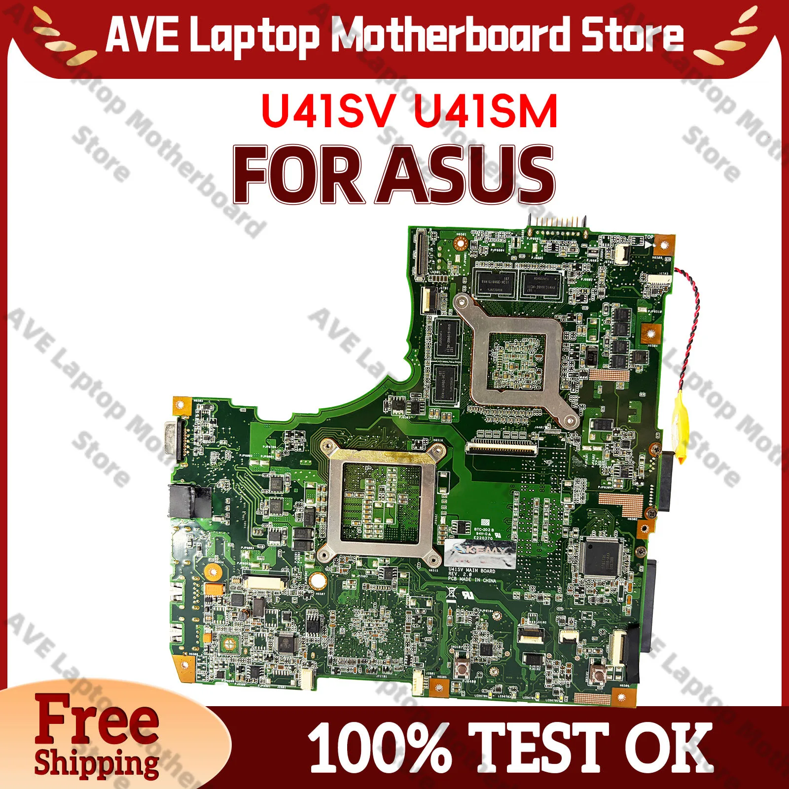 

U41SV Laptop Motherboard For ASUS ZenBook U41S U41SV U41SM Notebook Mainboard This item is in stock 100% tests OK fast shipping