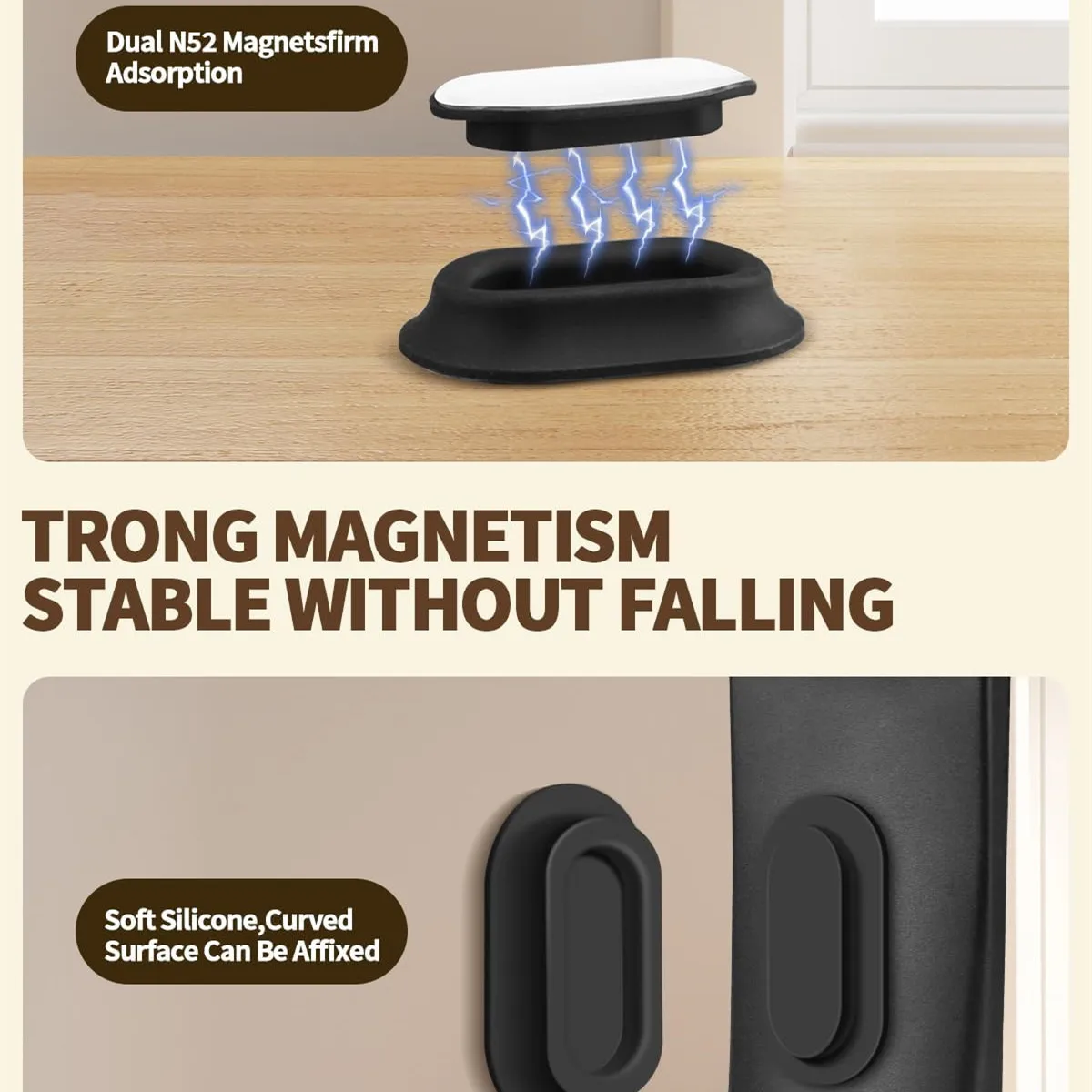 6 Pack Magnetic Remote Control Holder Wall Mount Soft Silicone Remote Control Caddy with Strong Adhesive Remote Holder image 6