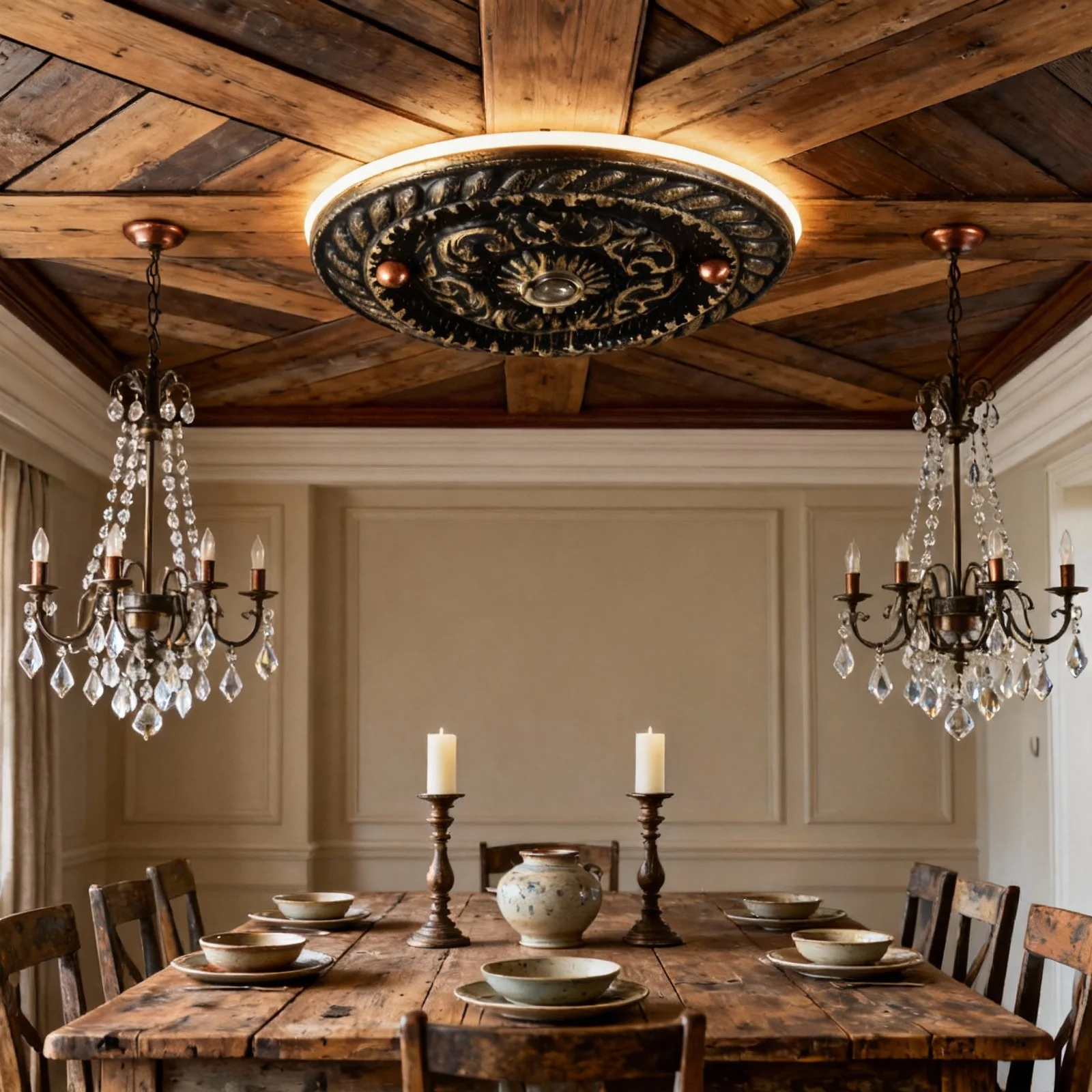 

Chandelier Mounting Canopy Retro Style Heavy Duty Metal Ceiling Cover Plate for Restaurant Bar Living Room Lighting