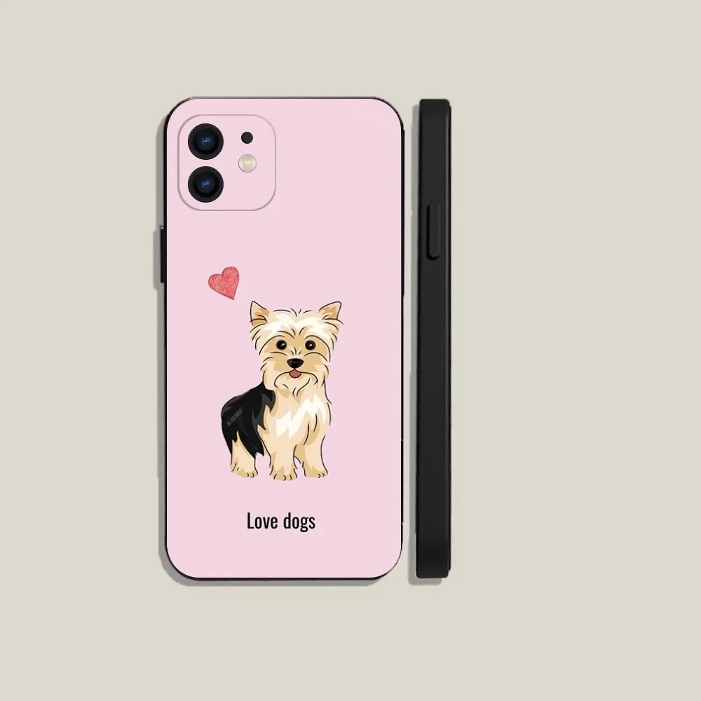 Yorkshire terrier dog   Phone Case For iPhone 15,14,13,12,11,Plus,Pro Max,XS,X,XR,SE,Mini,8,7 Soft Silicone Black Cover