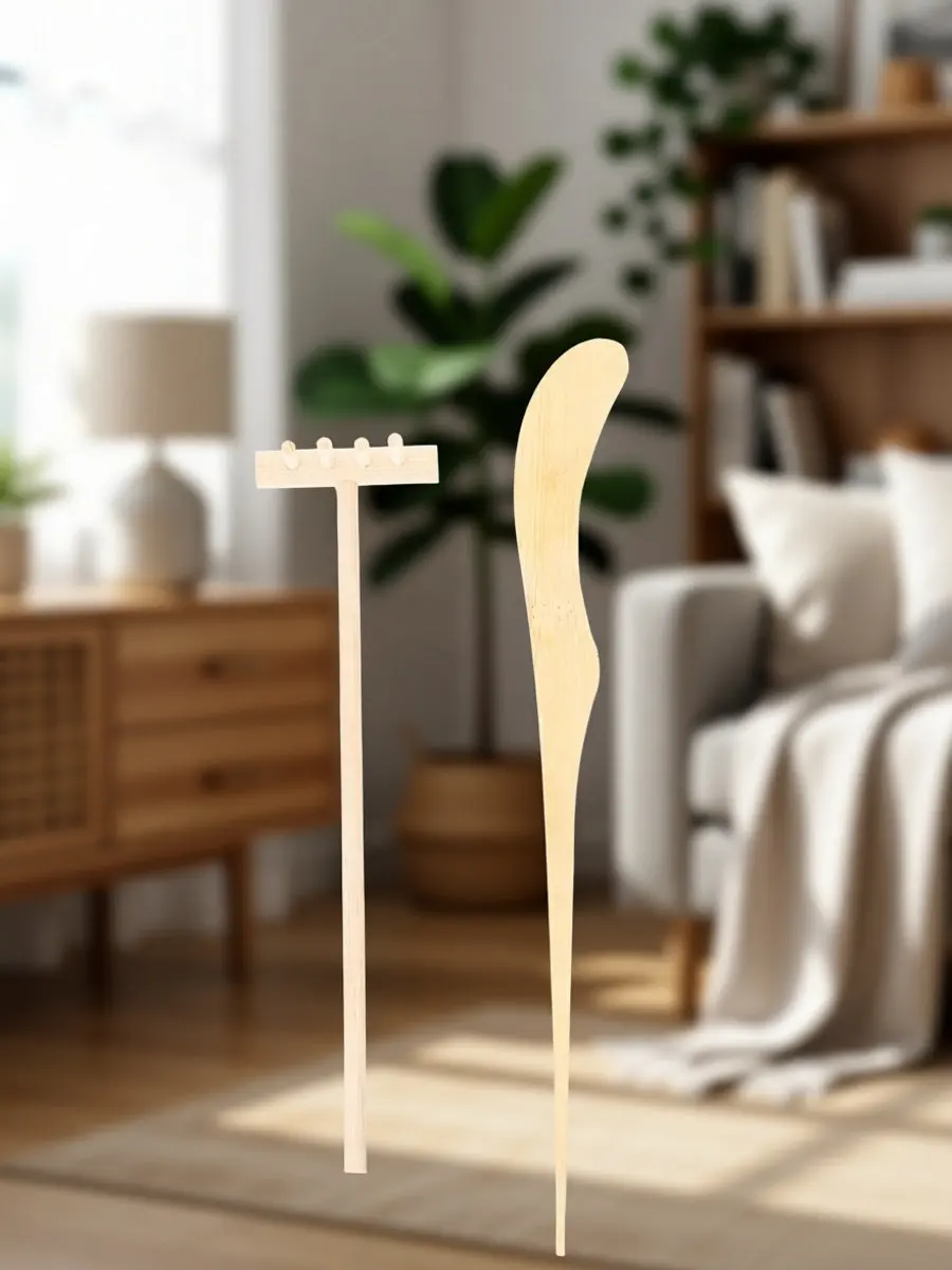 1Set Sand Smoothing Rakes Compact Wood Zen Garden Tools for Desktop Miniature Zen Garden Accessories Sand Tray Tools