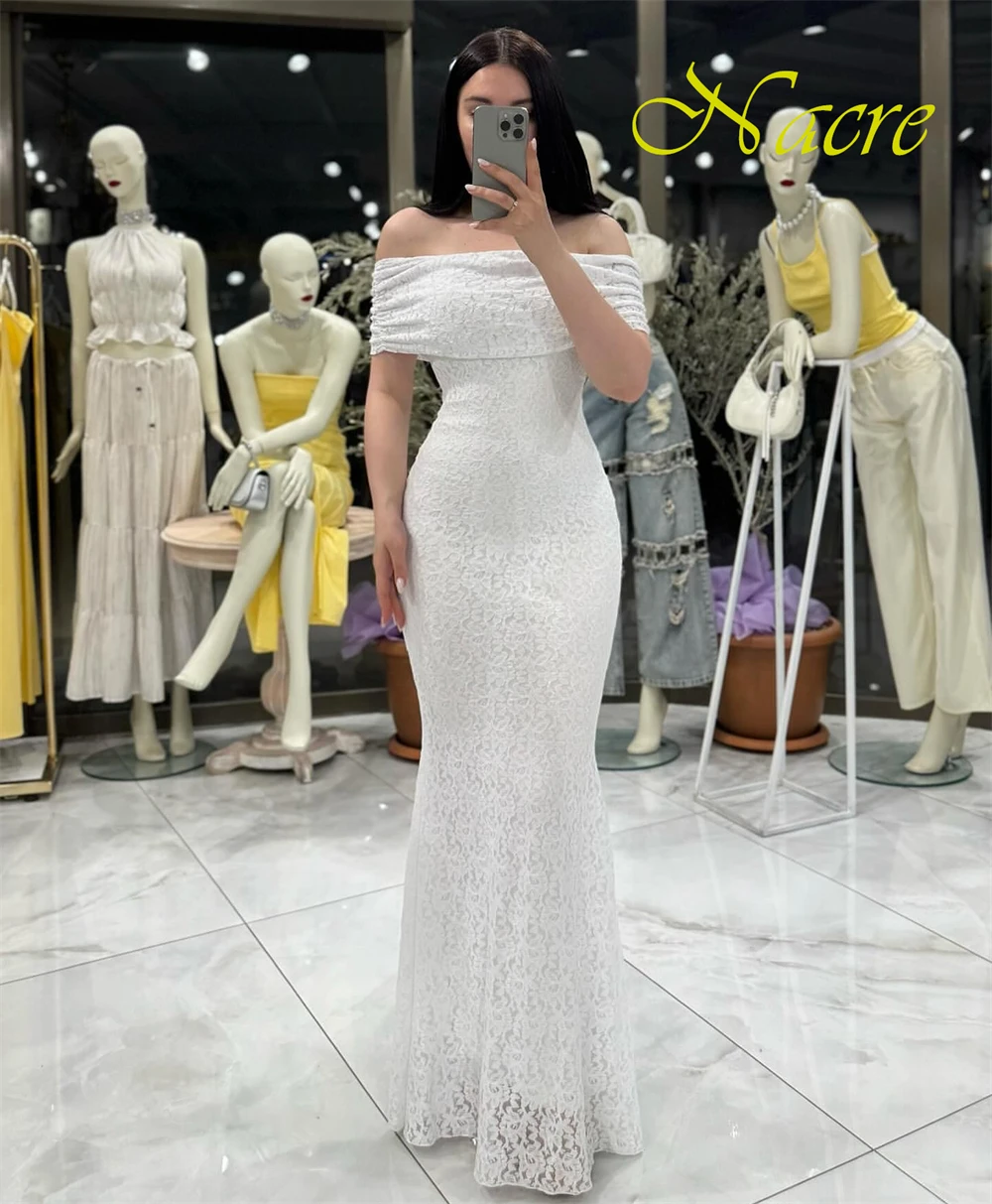 تخصيص رائعة قبالة الكتف بلا أكمام مساء اللباس جودة عالية الدانتيل الزهور فساتين حفلة موسيقية حزب أثواب حساسة