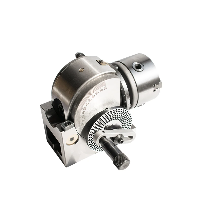 Perlengkapan Mesin Bor dan Frais dengan Kepala Indexing Ganda BS100/4 Inch, Pelat Indexing Vertikal dan Horizontal