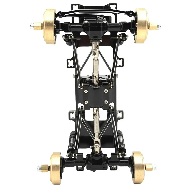 Podwozie do tuningu dla FMS 1/24 Xiaoqi FCX24 RC Car, w całości wykonane z metalu, rama zawiera części zamienne, dwubiegowa skrzynia biegów i przeciwwaga.