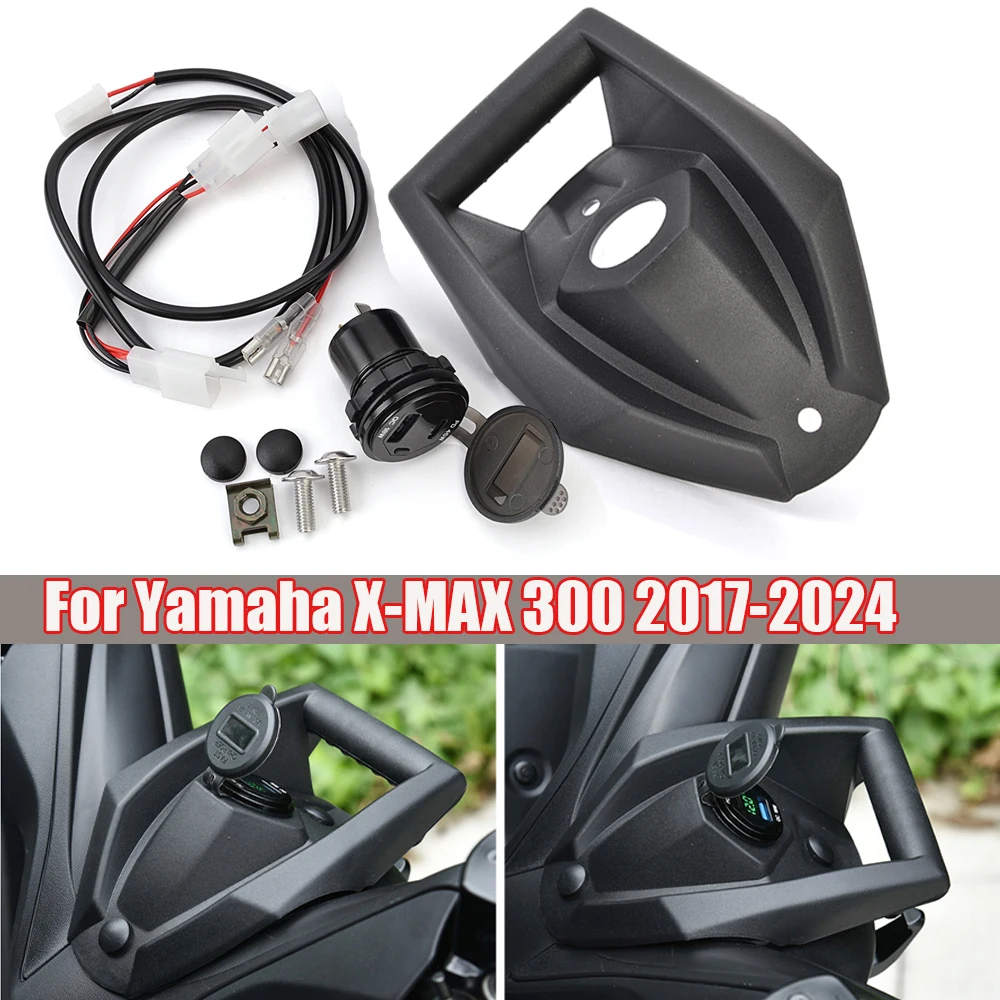 

X-MAX300 USB Charger Phone Outlet Charger Relay Adapter Plug Socket C Type Voltage Meter For Yamaha X-MAX XMAX 300 2017-2024