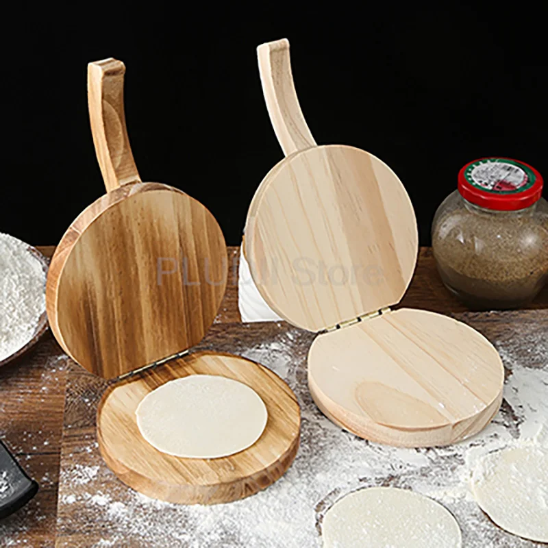 

Деревянный пресс для изготовления кожицы для пельменей, пресс для обертки пельменей, инструмент для кондитерских изделий, пресс для теста с прочным утолщенным и нескользящим дизайном основания