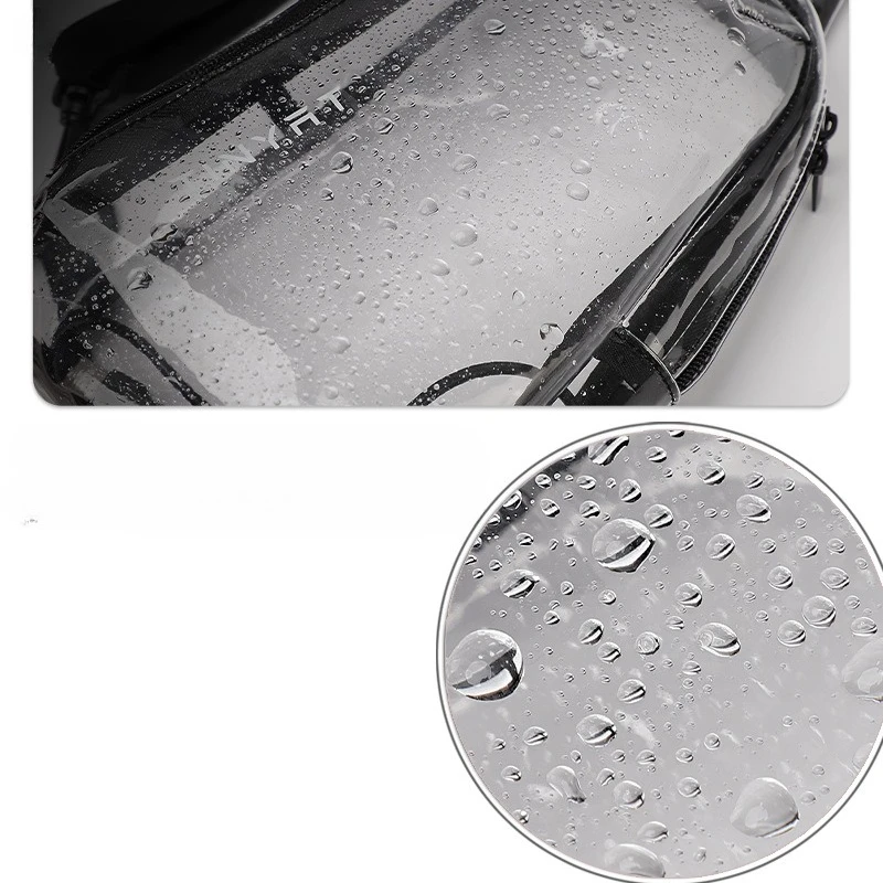 جديد وصول للجنسين أكياس PVC الرجال شفافة حقيبة كتف مقاومة للماء USB قابلة للشحن حقيبة كروسبودي عصرية