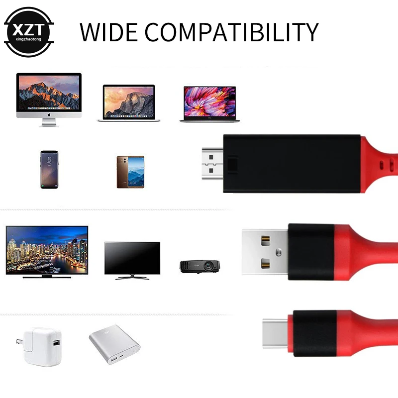 Type-C to HDMI-compatible USB 3.1 to HDMI-compatible+USB Power Supply 4K Mobile Computer HD Cable image 5