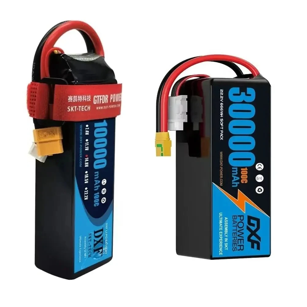 

DXF 6S Lipo 30000mAh Battery 22.2V 4S Lipo 10000mAh 100C with XT90 EC5 For RC Helicopter Drone UAV FPV Boat Tank Truck CAR