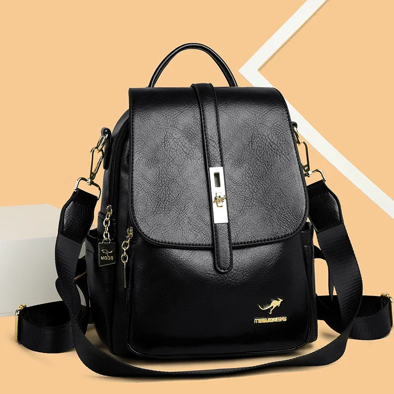 Luxury Brand Women Backpack High Quality Leather Fashion Backpack Large Capacity School Bag for Girls Large Travel New Backpack