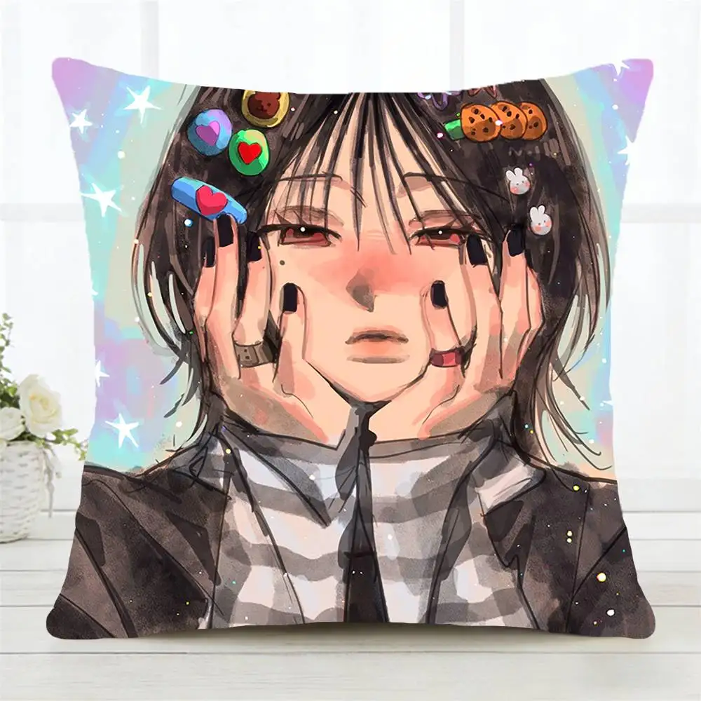 Cherry Crush Pillow Case Fashion Square Pillowcase Bedroom Sofa Room Ins Decoration Leisure