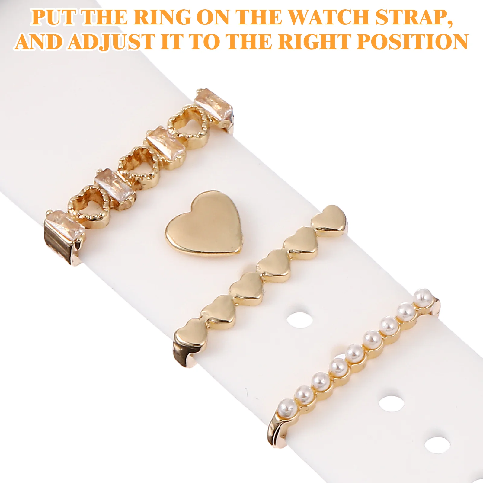 8 Pcs Strap Decoration The Watche Charm Metal Watchband Charms Decorations For Smartwatch