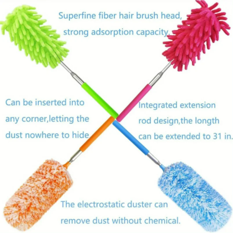 منفضة ريش من الألياف الدقيقة قابلة للتمديد والغسل، أداة تنظيف من الألياف الدقيقة قابلة للتمديد والغسل، منفضة صغيرة للتنظيف