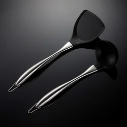 Non-stick Silicone Spatula Ladle with Hook Kitchen Large Soup Spoon Hollow Handle Utensils Kit Accessories Home Helper