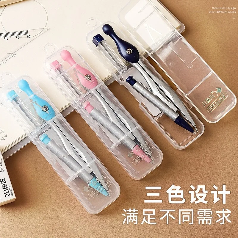 Metal Compass Student Drawing Pen Clamp Compass Multifunctional Compass Ruler Mathematical Drawing Tool Batch maths set