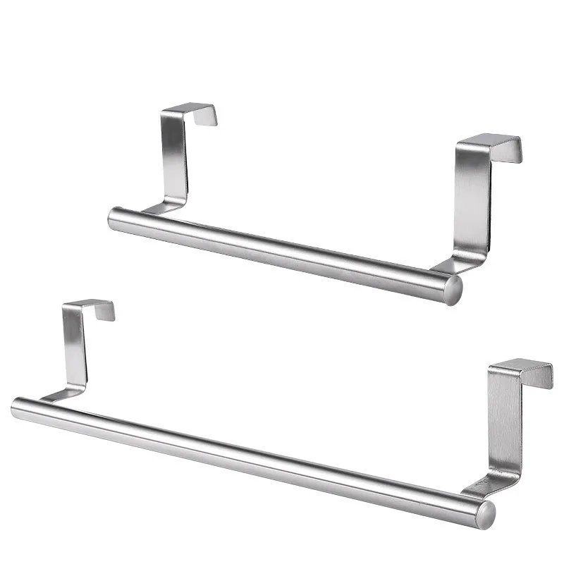 2 pieces of stainless steel single pole towel rack, kitchen and bathroom, without perforated towel hanging pole