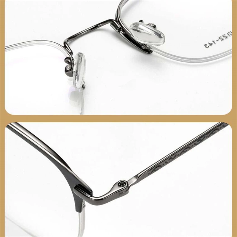 Metal Photochromism Gray Lens Prescription Eyeglasses Women Men Half Frame Square Shortsighted Eyewear 0 -0.5 -0.75 To -6.0