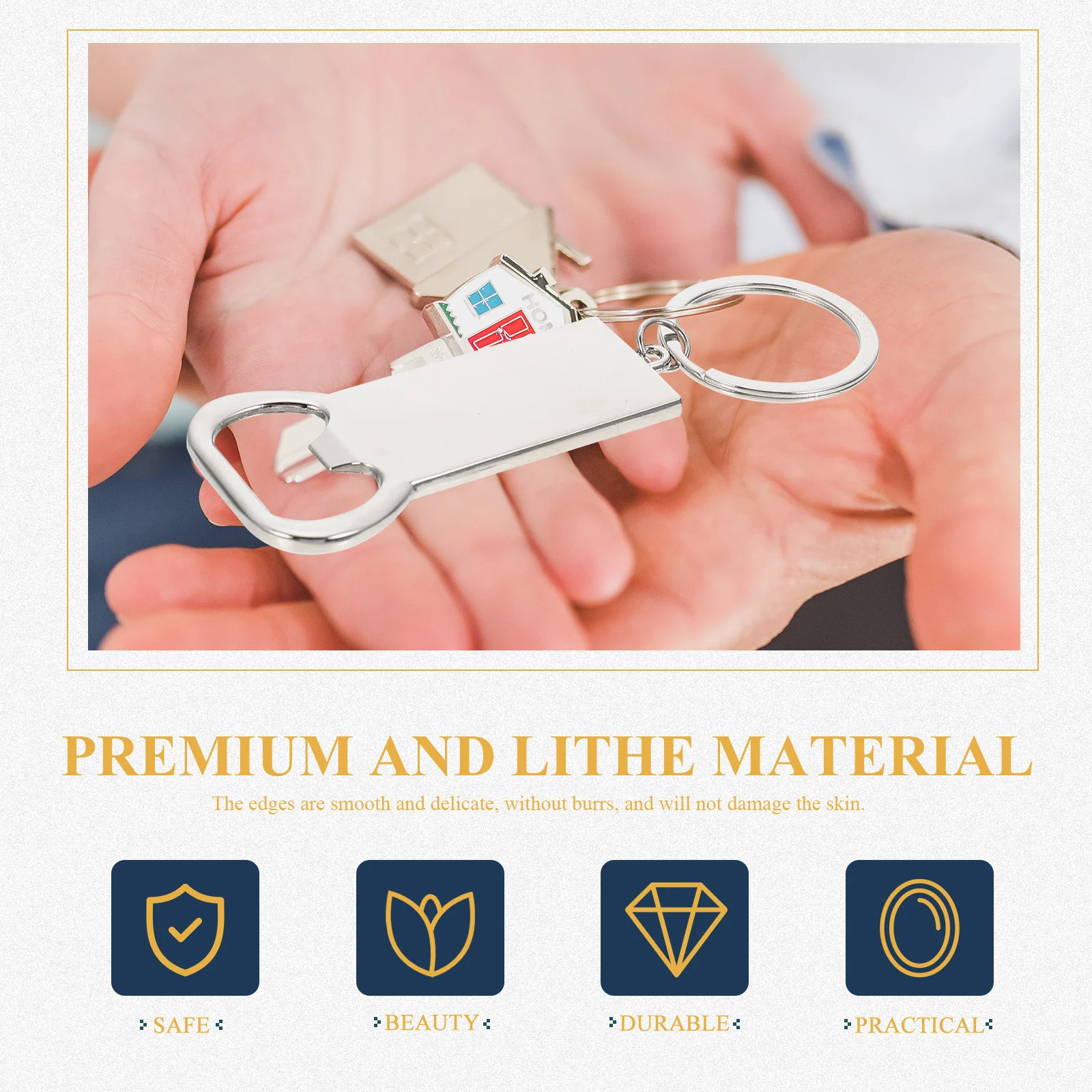 

10pcs Keychain Opener Hanging Blank Keychain Beer Blank Chains Can Openers Zinc Alloy Wear-resistant Practical Gifts