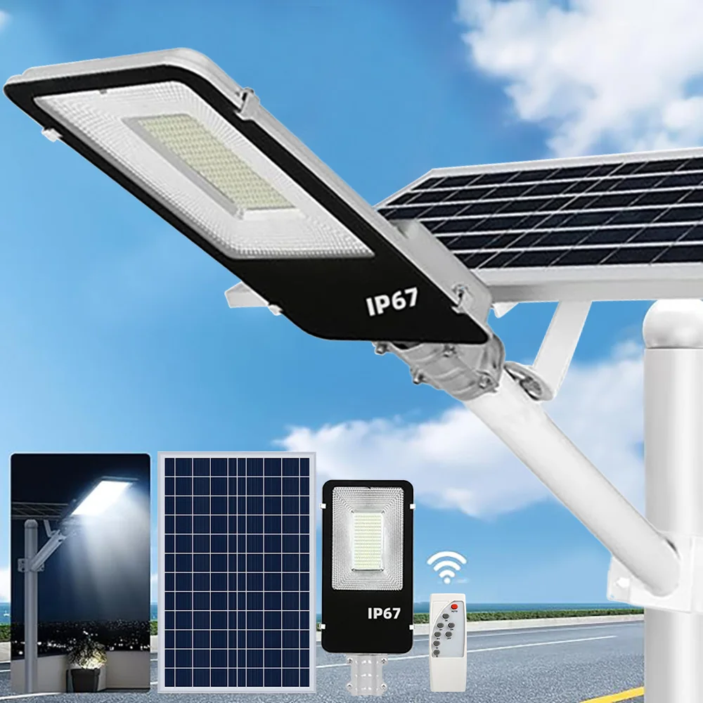 ضوء الشمس عالية الطاقة 6500K LED الغسق إلى الفجر إضاءة مقاومة للماء الشمسية ضوء الشارع الفناء الخلفي مصابيح الشارع الأمن الفيضانات الإضاءة