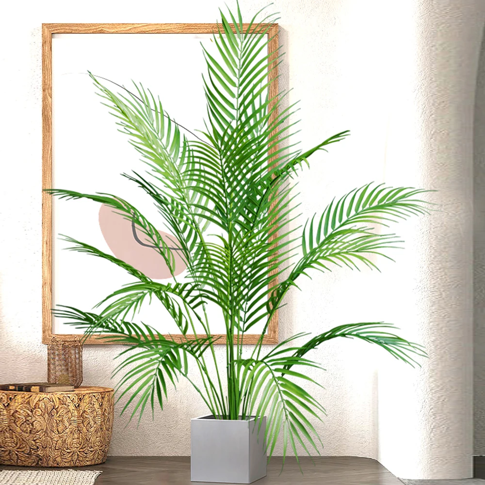 50-88cm Tropical Artificial Plants Large Fake Palm Tree Plastic Green Plant Leaves Tree Branch for Garden Home Office Decor