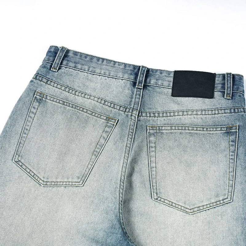 KSTUN 2025 Men's Flared Jeans Boot Cut Comfort Denim Pants Light Blue Male Denim Trousers Jeans Loose Fit Vintage Straight Jeans