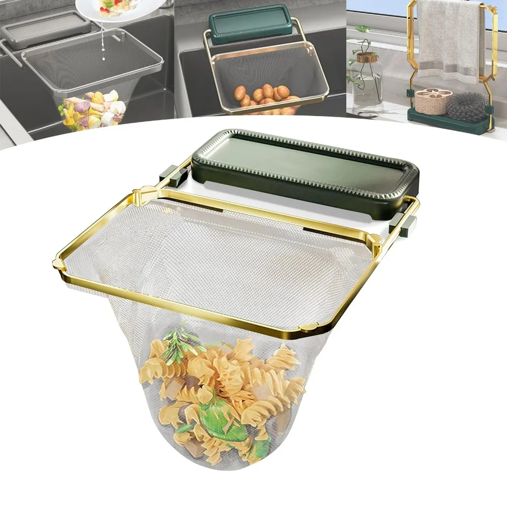

New Anti-Clogging Sink Filter Rack Foldable Disposable Garbage Mesh Bag Waste Rack Sink Suction Cup Sink Strainer Basket