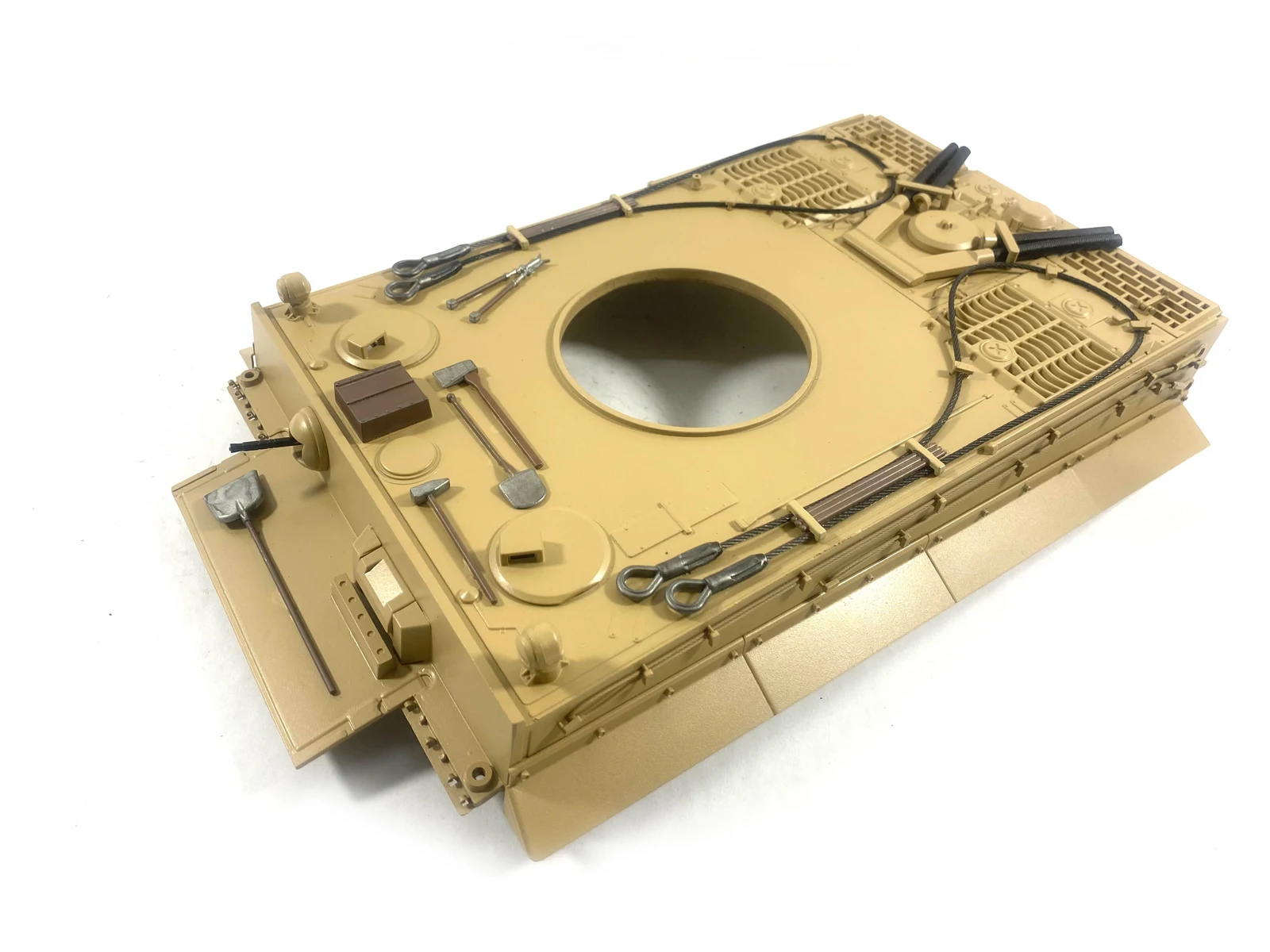 마토 타이거 I 금속 사막 옐로우, 독일 그레이, 상부 선체, 1/16 1:16 독일 타이거 1 RC 모델 탱크