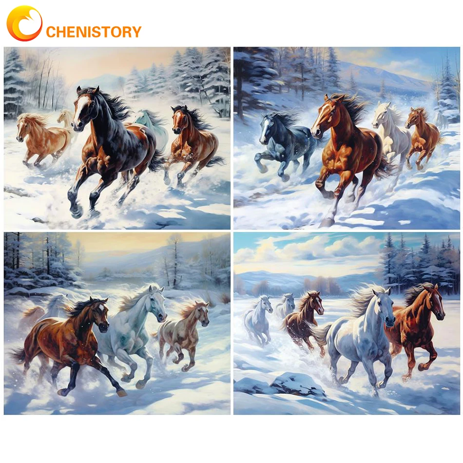 

CHENISTORY 40x50cm Paint By Numbers Handpainted Decorative Paintings Horse Painting By Numbers Gift Living Room Decoration Gift