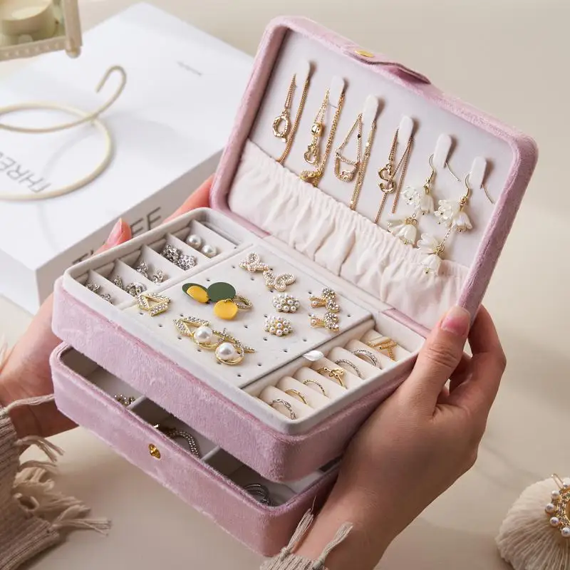 

Jewelry Box High End Exquisite Earrings Handmade Accessories Portable Large Capacity Storage