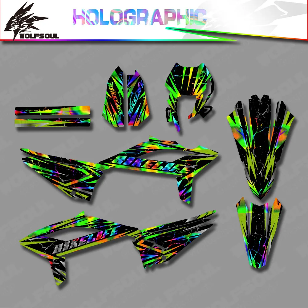 Motocross Holographic Backgrounds Decals Graphics Sticker Kits For Beta RR 50 MOTARD TRACK 2021 2022 2023 Number Name Custom