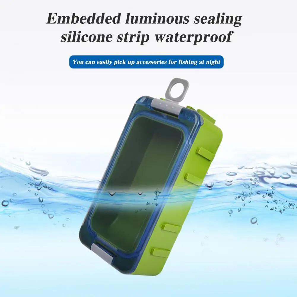 Self-illuminating Fishing Lure Container Fishing Bait Storage Box Waterproof Glow-in-the-dark for Artificial for Accessories