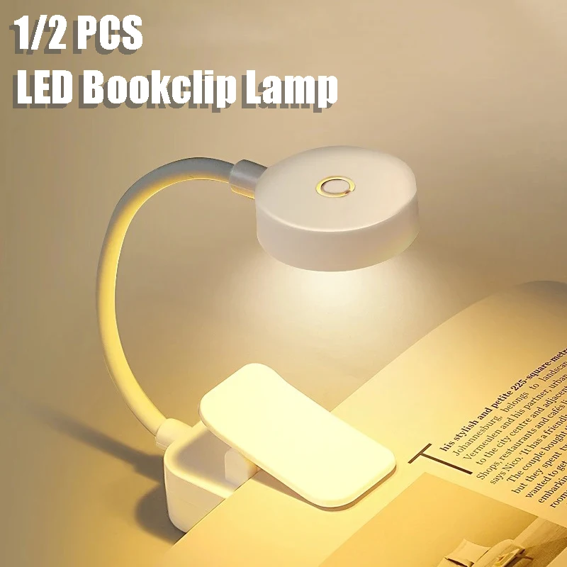 LED Night Light Mini Book Clip Lamp 3in1 Light Colors Battery Powered Eye Protection for Portable Bedtime Reading Lighting