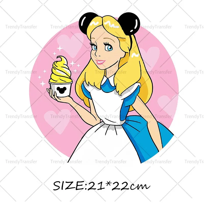 Dessert Prinses Ijs Ijzer Op Transfers Warmte Pers Stickers Voor Kleding Thermische Trasnsfer Prints