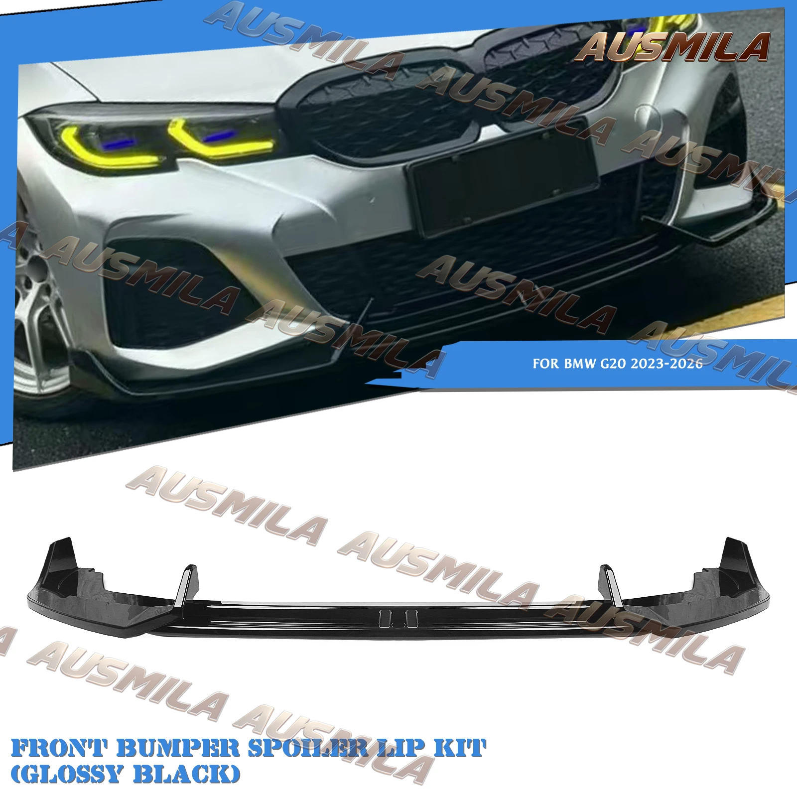 3PCS Front Bumper Spoiler Lip Lower Splitter Guard Board For BMW M340i 330i M Sport G20 LCI 2023-2026
