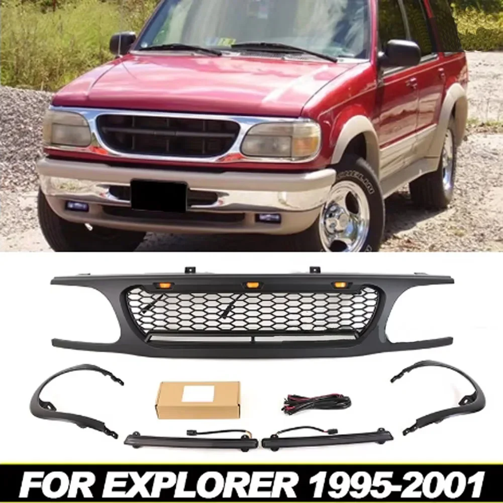 Grill mit LED-Leuchten, Frontstoßstangen-Modifikation, Kühlergrill-Streifen, passend für FORD