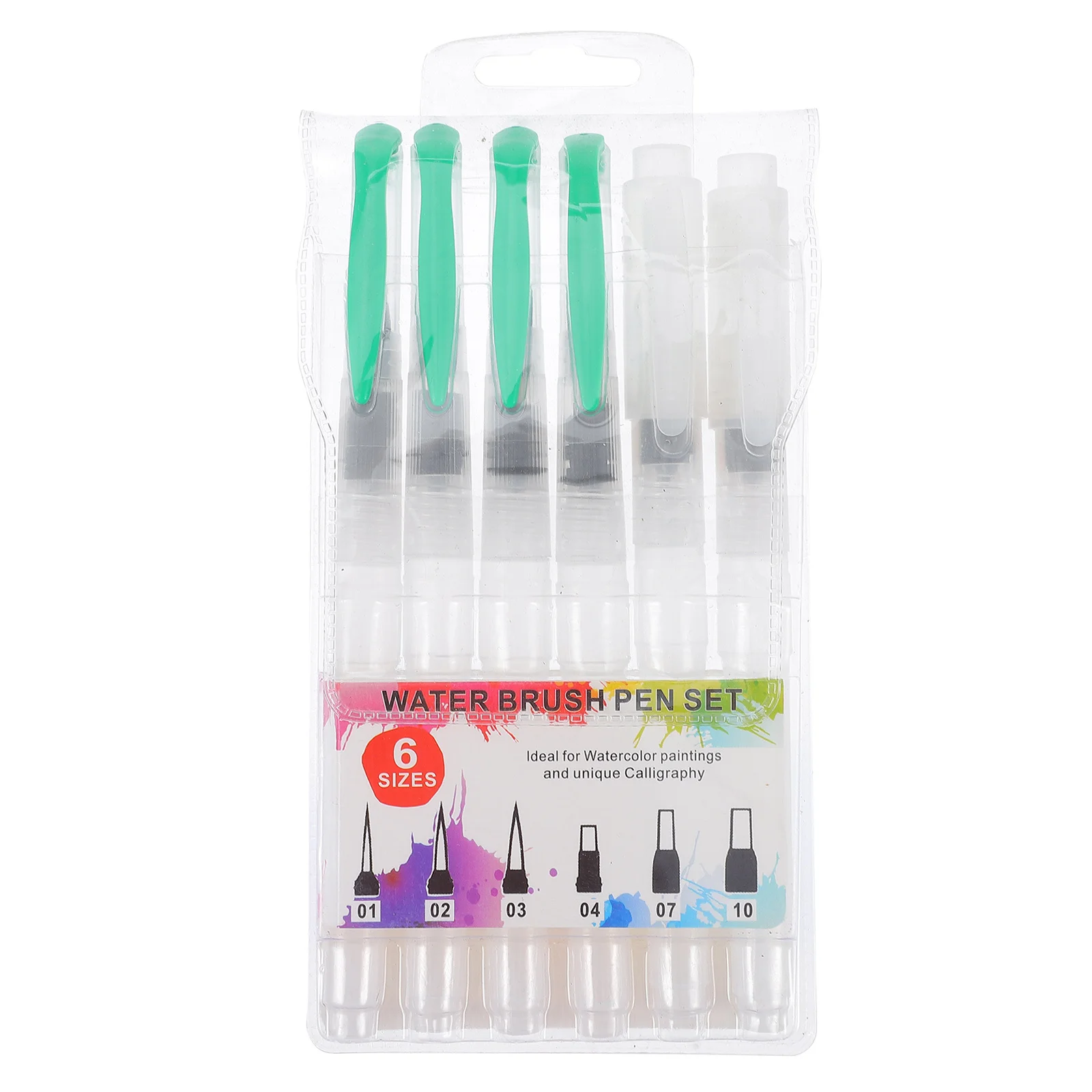 6 قطعة فرشاة ألوان مائية القلم قابلة لإعادة الاستخدام النايلون تلميح غرامة خط الرسم مزج الألوان التحكم في التدفق فرشاة الرسم اليدوي الفنون قلم حبر