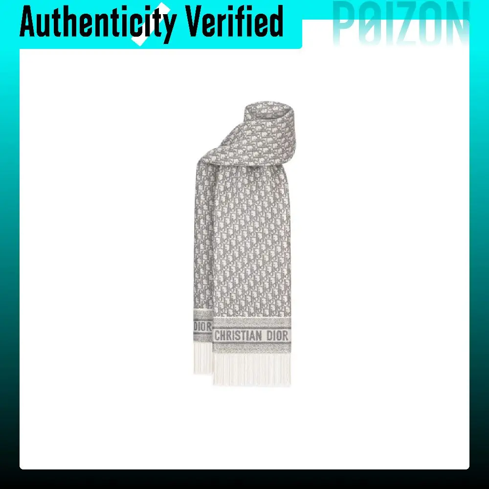 DIOR Viscose Cashmere Knit Scarves Women's Gray 51DOB209L080_CO95