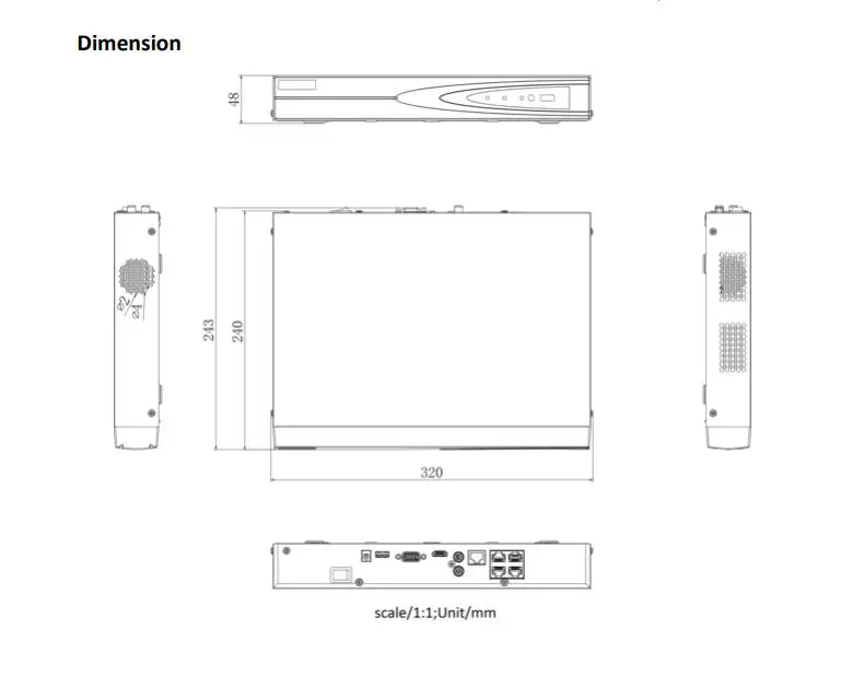 Imagem -02 - Hikvision-cctv Security Surveillance Network Video Recorder 4ch Poe 4k Nvr Substituir Ds7604ni-q1 4p Interface Sata Câmera ip