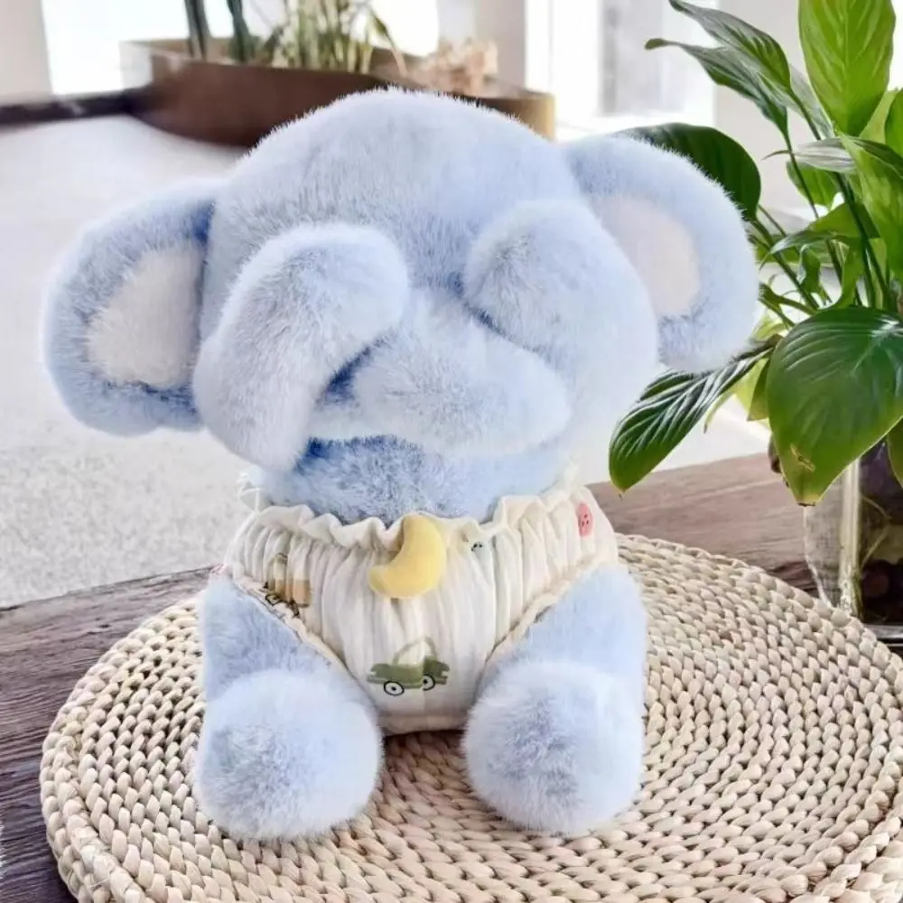 Peluche elefante in cotone PP Morbido elefante interattivo che indossa una bambola di peluche Collezione comoda Peluche animale abbracciabile
