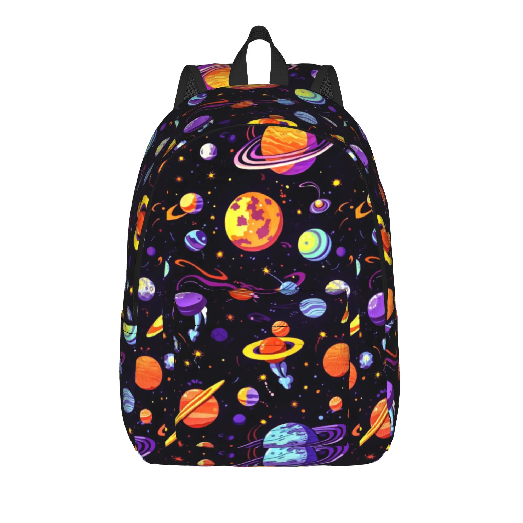 Retro Cosmic Planet Trippy Pattern Backpack  Teen Polyester Outdoor Backpacks Lightweight Streetwear High School Bags Rucksack
