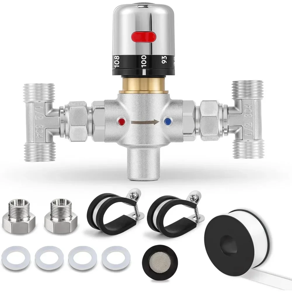 Adjustable Temperature Bypass Sensor Valve Kit for Instant Hot Water Recirculating System