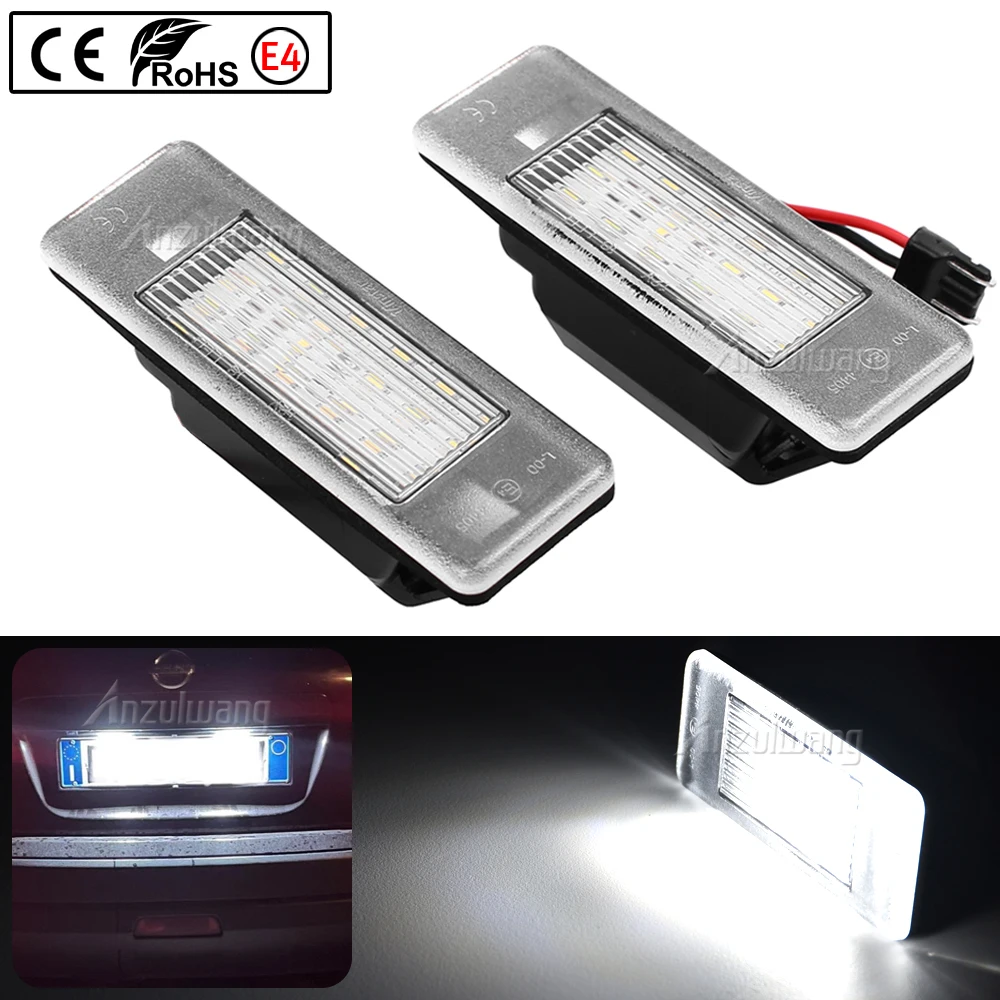 2Pcs Car LED License Number Plate light Lamps For Nissan Juke F15 Micra K12 March K13 Kicks Note E11 Armada NV200 Rogue Qashqai