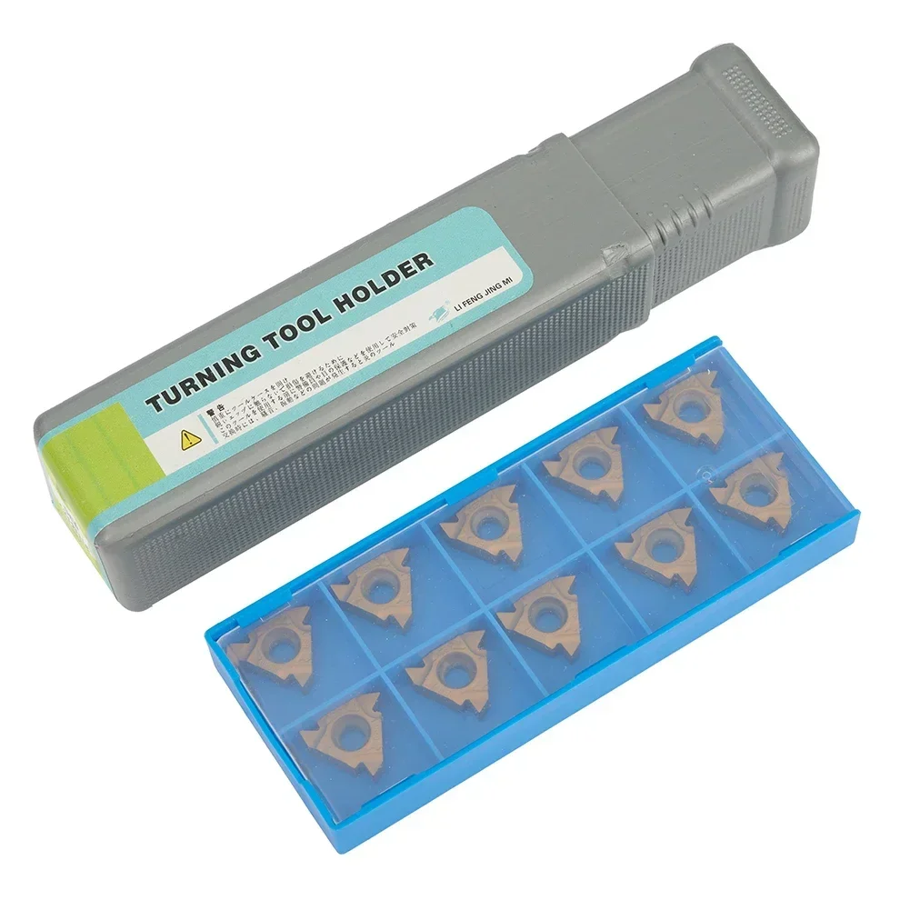 

Lathe Cutting Tool Holder Turning Tool Holder Gold Cemented Carbide SER1212H16 10Pcs Threading Insert 16ER AG60