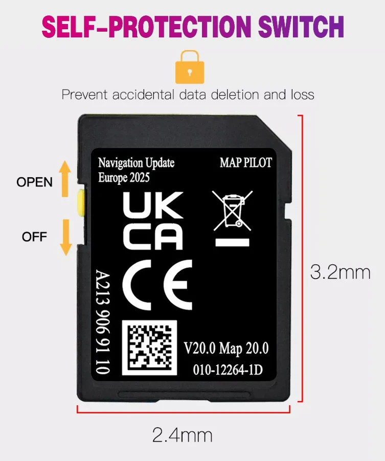 Aktualisieren Sie A 2139069110   V20 Europa Karte Sat Nav für Mercedes C E V X-Klasse GLC Auto NTG5 Garmin Navigation OEM SD Karte 2025 GPS