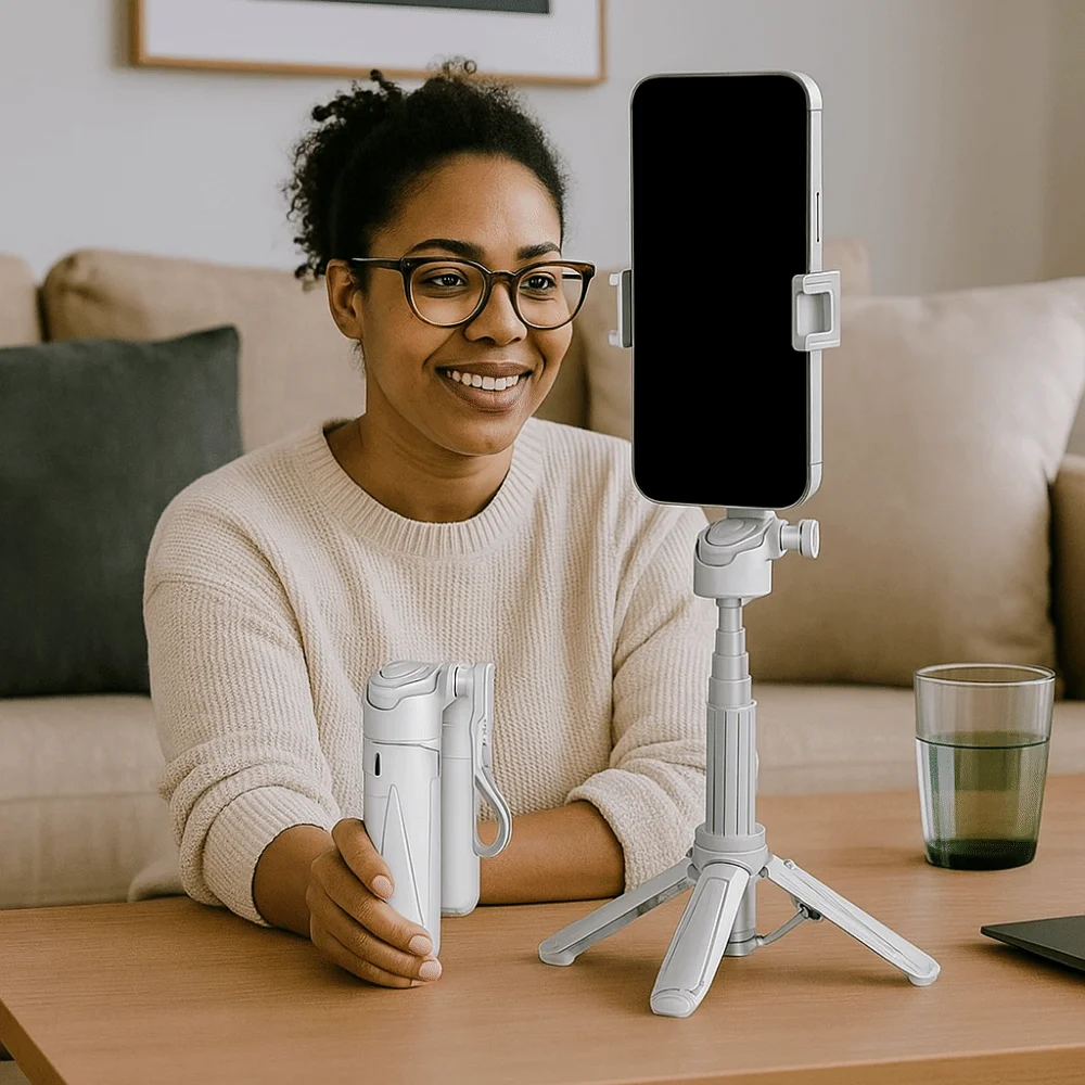 عصا سيلفي تلسكوبية صغيرة 3 في 1 360 °   عصا سيلفي بلوتوث قابلة للدوران وخفيفة الوزن مع بلوتوث لاسلكي