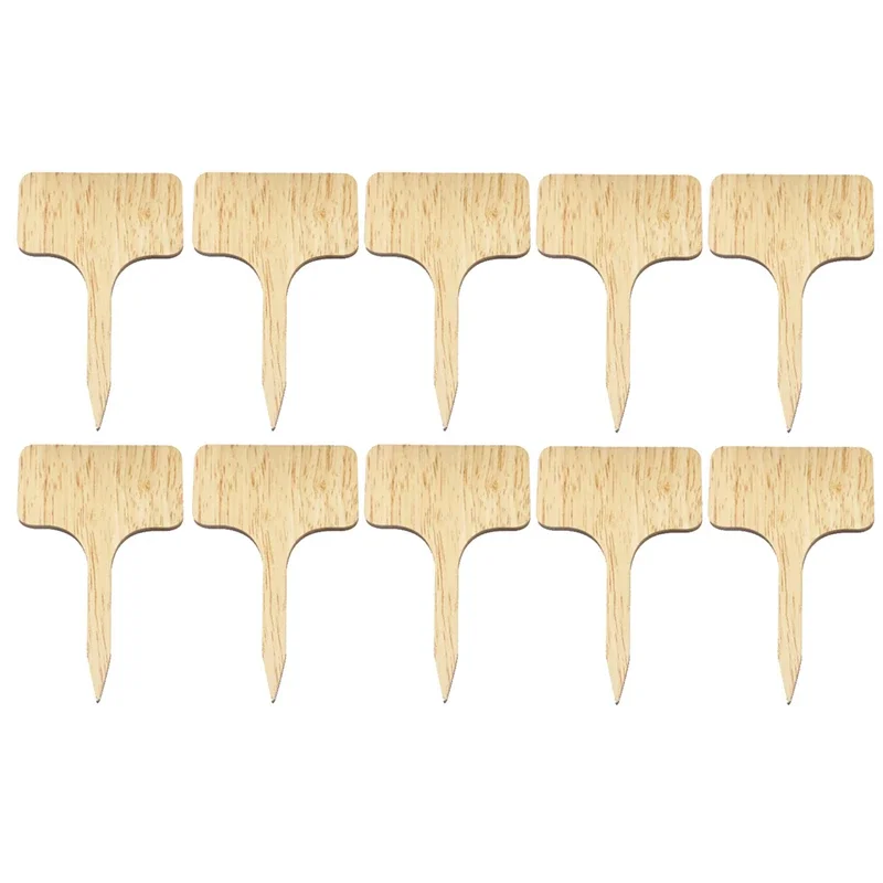 yes5/10/20/30/50PCS T-Type Wood Plant Labels Eco-Friendly Wooden Plant Sign Tags Garden Markers Bonsai Seed Potted Herbs Flowers