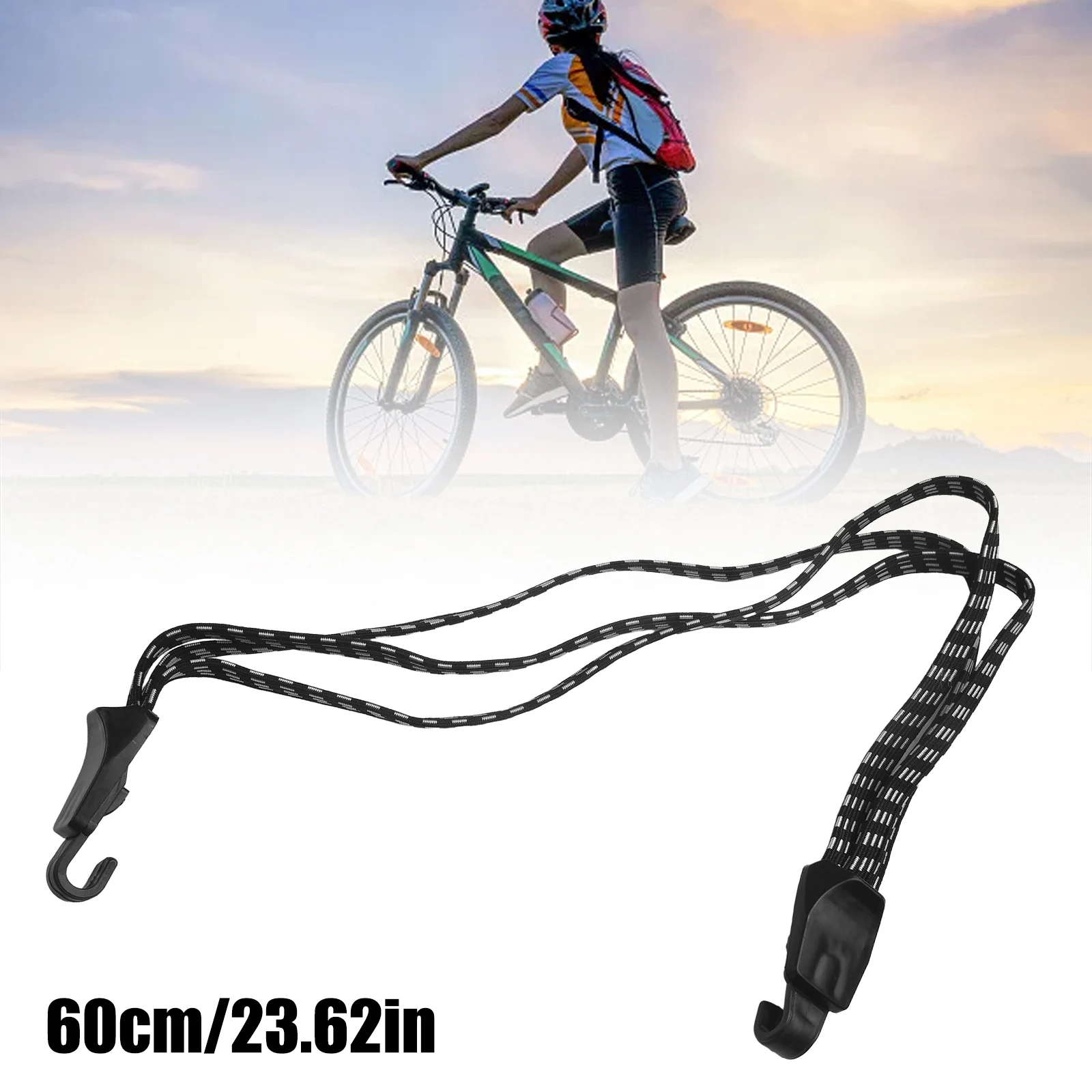 68cm Metal Hooks Rope Cargo Racks Rubber Elastic Stretch Bungee Bike Bicycle-Luggage Storage Black +White 2019